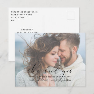 Elle A Dit Oui Calligraphie Engagement Invitation