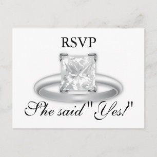 Elle a dit oui ! Cartes de la bague à diamant RSVP