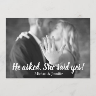 Elle A Dit Oui Fiançailles Photo Faire-part