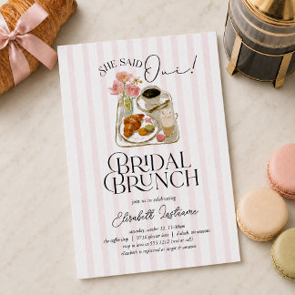 Elle a dit oui Invitation de brunch de mariage par