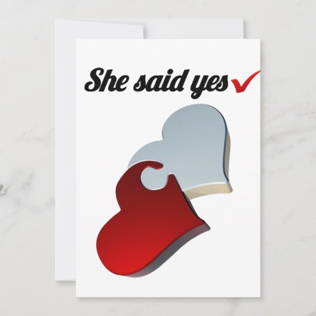 Elle a dit oui Invitation de fiançailles – Design  (Devant)