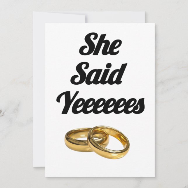 Elle a dit oui Invitation de fiançailles – Thème c (Devant)