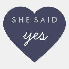 Elle A Dit Oui Mariage Fiançailles Sticker Argent