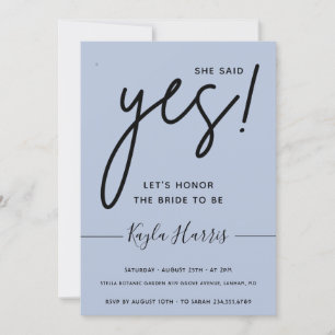 Elle a dit Oui Simple Invitation de douche nuptial