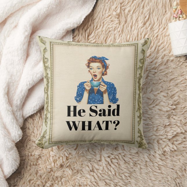 Elle a dit quoi ? Coussin de lancer (Couverture)