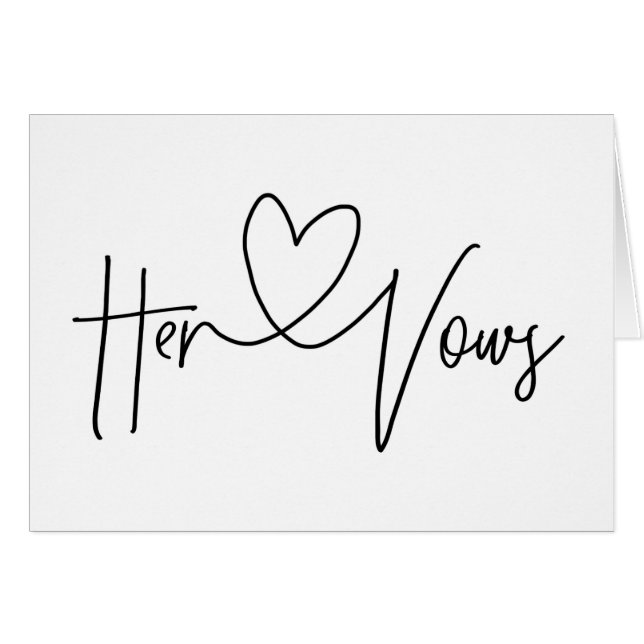 Elle carte moderne de coeur de jour du mariage de (Devant horizontal)