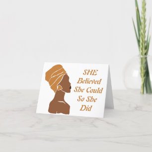 Elle Croyait Black Woman Blank Note Cartes