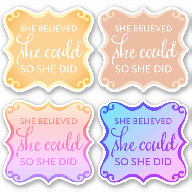 Elle Croyait Qu'Elle Pourrait Sticker - Couleurs A (Devant)