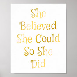 Elle Croyait Qu'Elle Pouvait Motiver Citer Poster