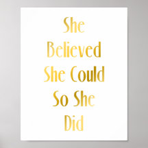 Elle Croyait Qu'Elle Pouvait Motiver Citer Poster