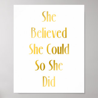 Elle Croyait Qu'Elle Pouvait Motiver Citer Poster