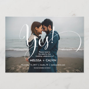elle dit oui Enregistrer la date carte calligraphi