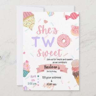 Elle est deux douce invitation d'anniversaire
