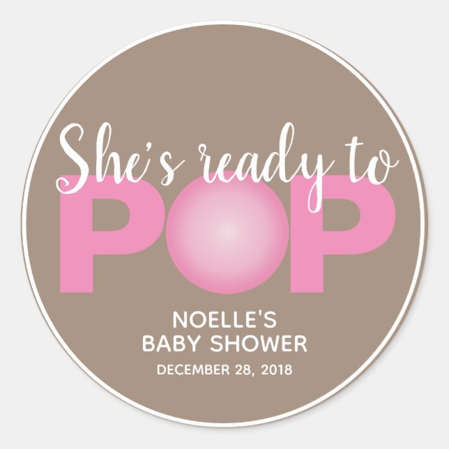 Elle est prête à coller des stickers de Baby showe (Devant)