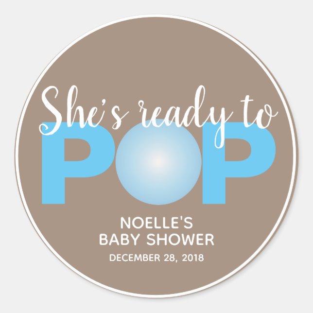 Elle est prête à jouer, Stickers Baby shower Bubbl (Devant)