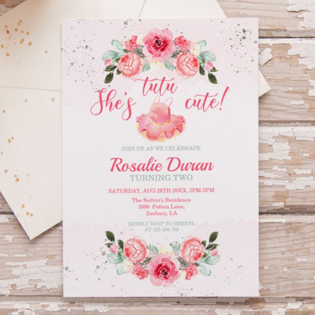 Elle est Tutu mignonne Ballerina Invitation d'anni (Créateur téléchargé)