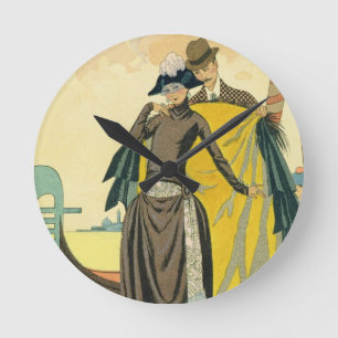 Elle et Lui, 1921 (pochoir print) Runde Wanduhr
