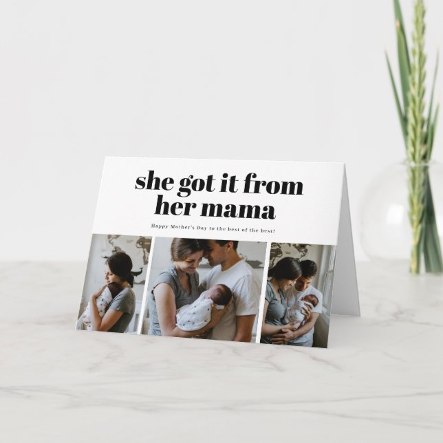 Elle l'a obtenu de sa mère photo carte de fête des (Devant)