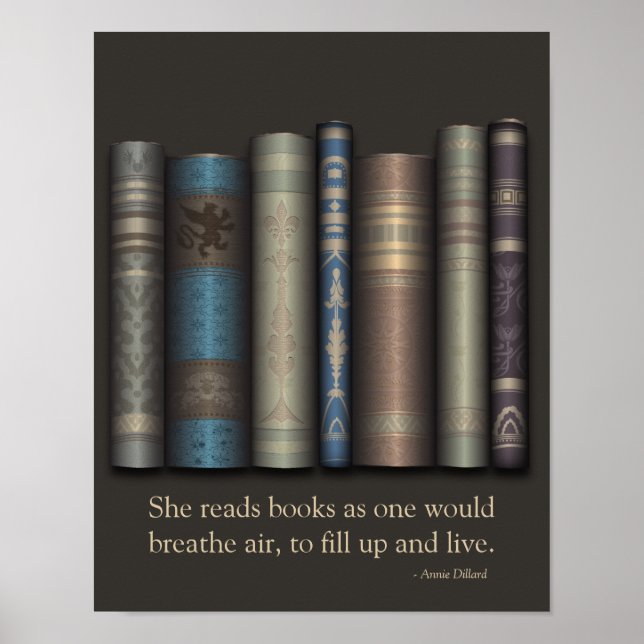Elle Lit Des Livres Pour Live Book Lover Poster (Devant)