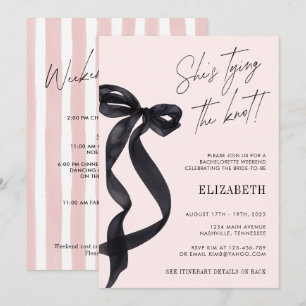 Elle Noue le Nœud Invitation Enterrement de Vie de