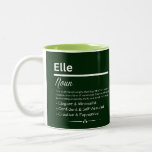 Elle Personalisierter Mädchenname Bedeutung Kaffee Zweifarbige Tasse