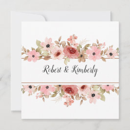 ELLE Pink Blume Elegante Hochzeit Einladung