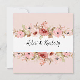 ELLE Pink Blume Elegante Hochzeit Einladung