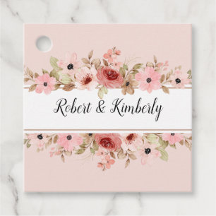 ELLE Pink Blume Elegante Hochzeit Geschenkanhänger