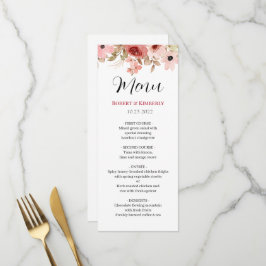ELLE Pink Blume Elegante Hochzeit Menükarte