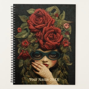 Elle Portait Le Planificateur Roses Rouges