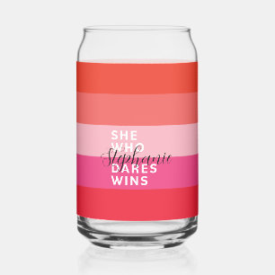 Elle Qui Ose Gagner Motivationnel Pink Stripes
