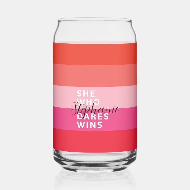 Elle Qui Ose Gagner Motivationnel Pink Stripes (Recto)