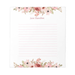 ELLE Rosa Blume Elegant Lined Notizblock