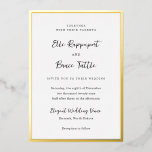 Elle Simple Modern Wedding Folieneinladung<br><div class="desc">Moderne Hochzeitseinladung mit einem einfachen Design mit Ihren Veranstaltungsdetails inmitten einer dünnen Grenze.</div>