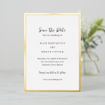 Elle Simple Modern Wedding rettet das Datum Folieneinladung<br><div class="desc">Moderne Hochzeiten sichern das Datum mit einem einfachen Design mit Ihren Veranstaltungsdetails,  umgeben von einem dünnen Rand.</div>