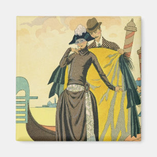 Elle und Lui, 1921 (pochoir Druck) Magnet