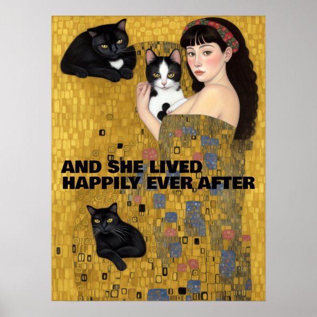 ELLE VIVAIT HEUREUSEMENT JAMAIS APRÈS CATS POSTER (Devant)