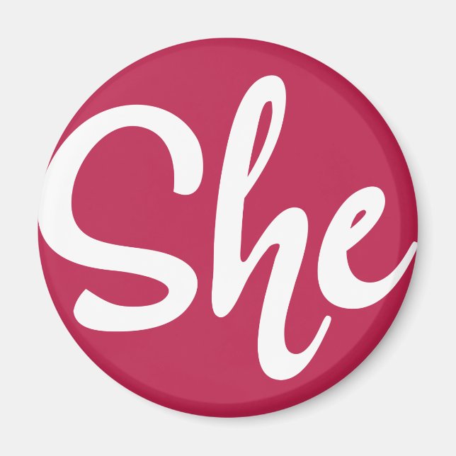 Elle White Design Magnet (Devant)