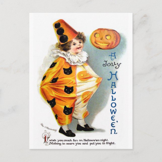 Ellen H. Clapsaddle: Halloween Harlequin Postkarte (Vorderseite)