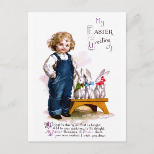 Ellen H. Clapsaddle: Kind mit Baumkaninchen Postkarte
