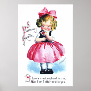 Ellen H. Clapsaddle: Mädchen mit Herz Poster