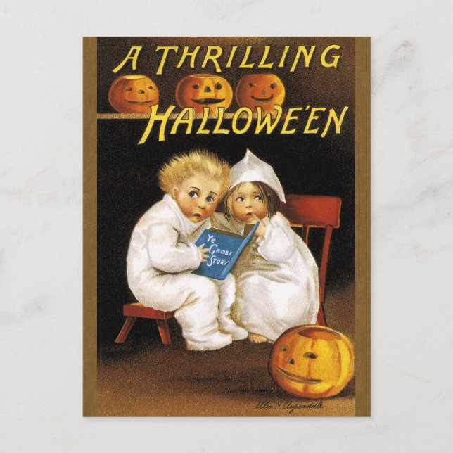 Ellen H. Clapsaddle: Thrillendes Halloween Postkarte (Vorderseite)