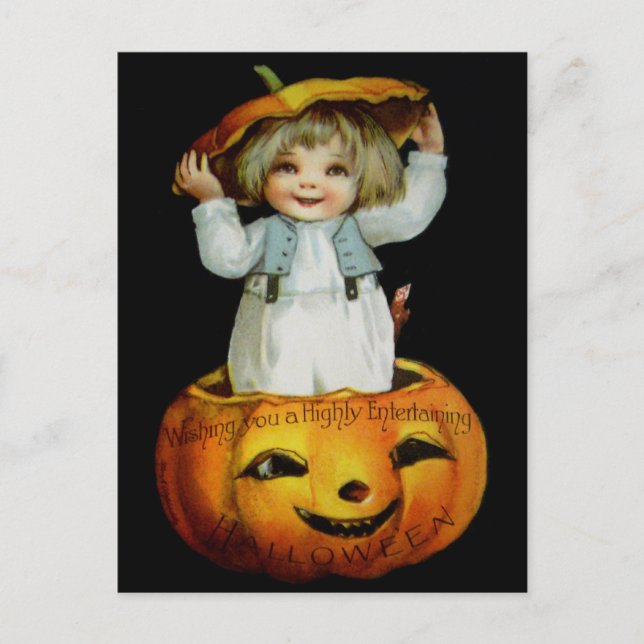 Ellen H. Sattel: Junge in Pumpkin Postkarte (Vorderseite)