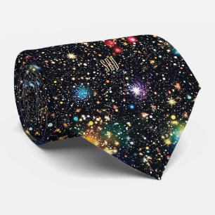 Ellenbogen-Monogramm Farbige Kosmische Sternenclus Krawatte