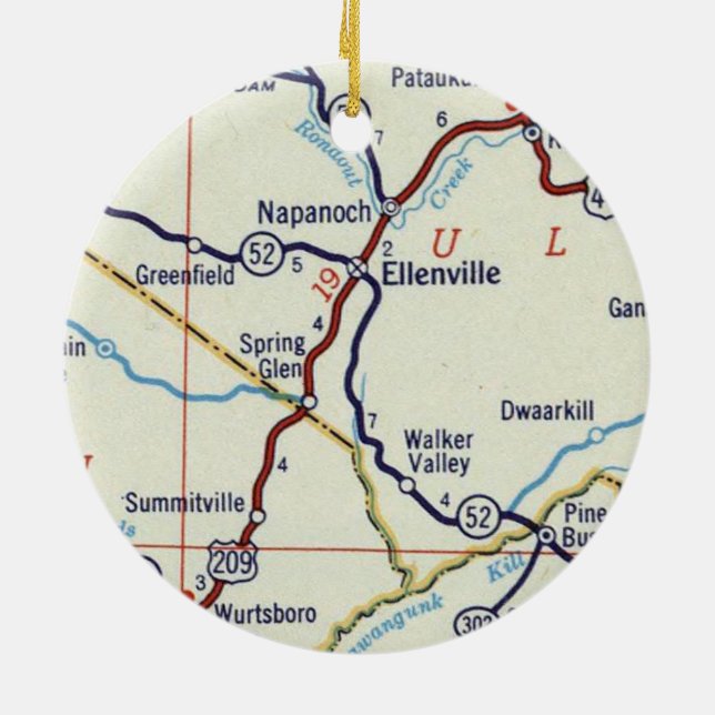 Ellenville NY Keramik Ornament (Hinten)