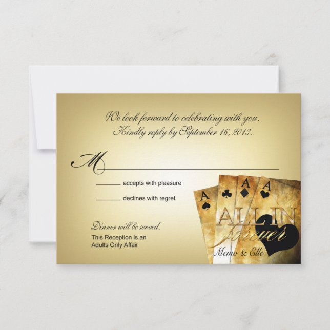 Elle's Las Vegas Wedding RSVP Karte (Vorderseite)