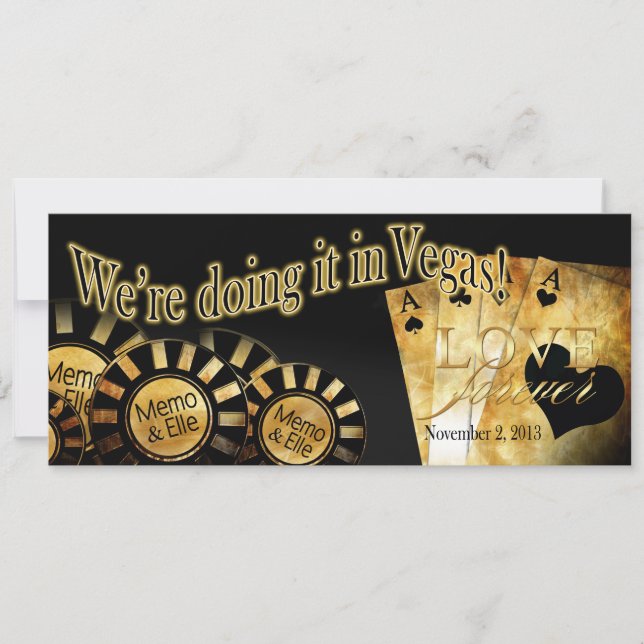Elle's Vegas Wedding (kontaktieren Sie mich, um mi Einladung (Vorderseite)