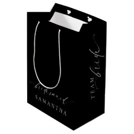 Ellesmere Black Minimalistisch Wedding Bridesmaid Mittlere Geschenktüte