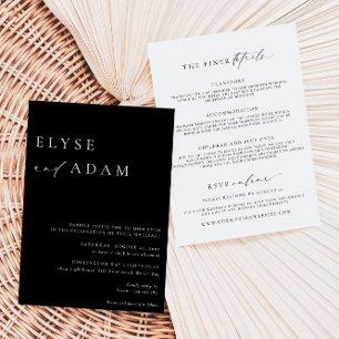 Ellesmere Black Minimalistisch Wedding Einladung
