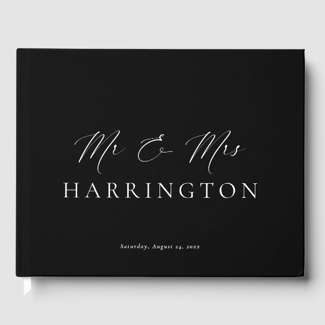 Ellesmere Black Mr & Mrs Wedding Gästebuch (Vorderseite)